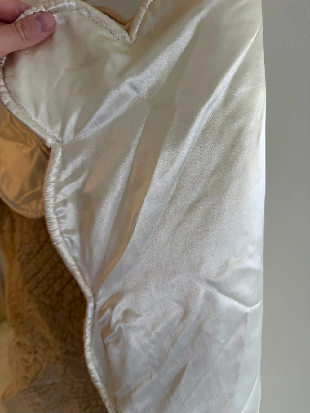 Quilted Pillowcases in Taupe Beige - Elegant Paisley & Diamond Stitch
